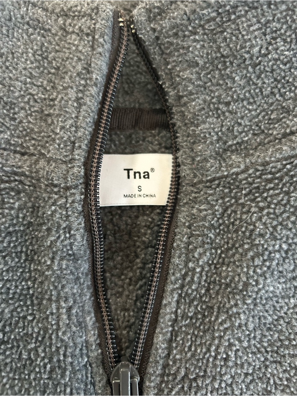 TNA Cropped Grey Half-Zip Women's Fleece Sweater - Picture 3 of 5